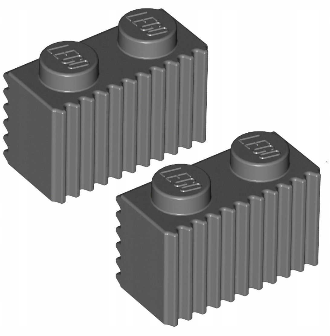 

Lego Klocek 1x2/Grill Ciemny Szary 2877/4210636 x2