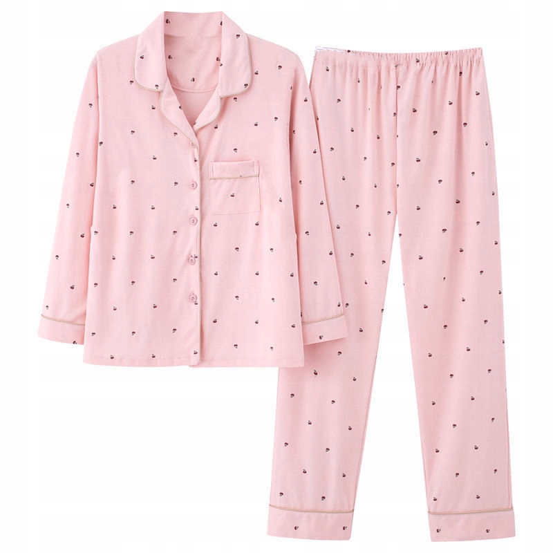 damska Piżama rozpinana Komplet koszula i spodnie do szpitala sanatorium L