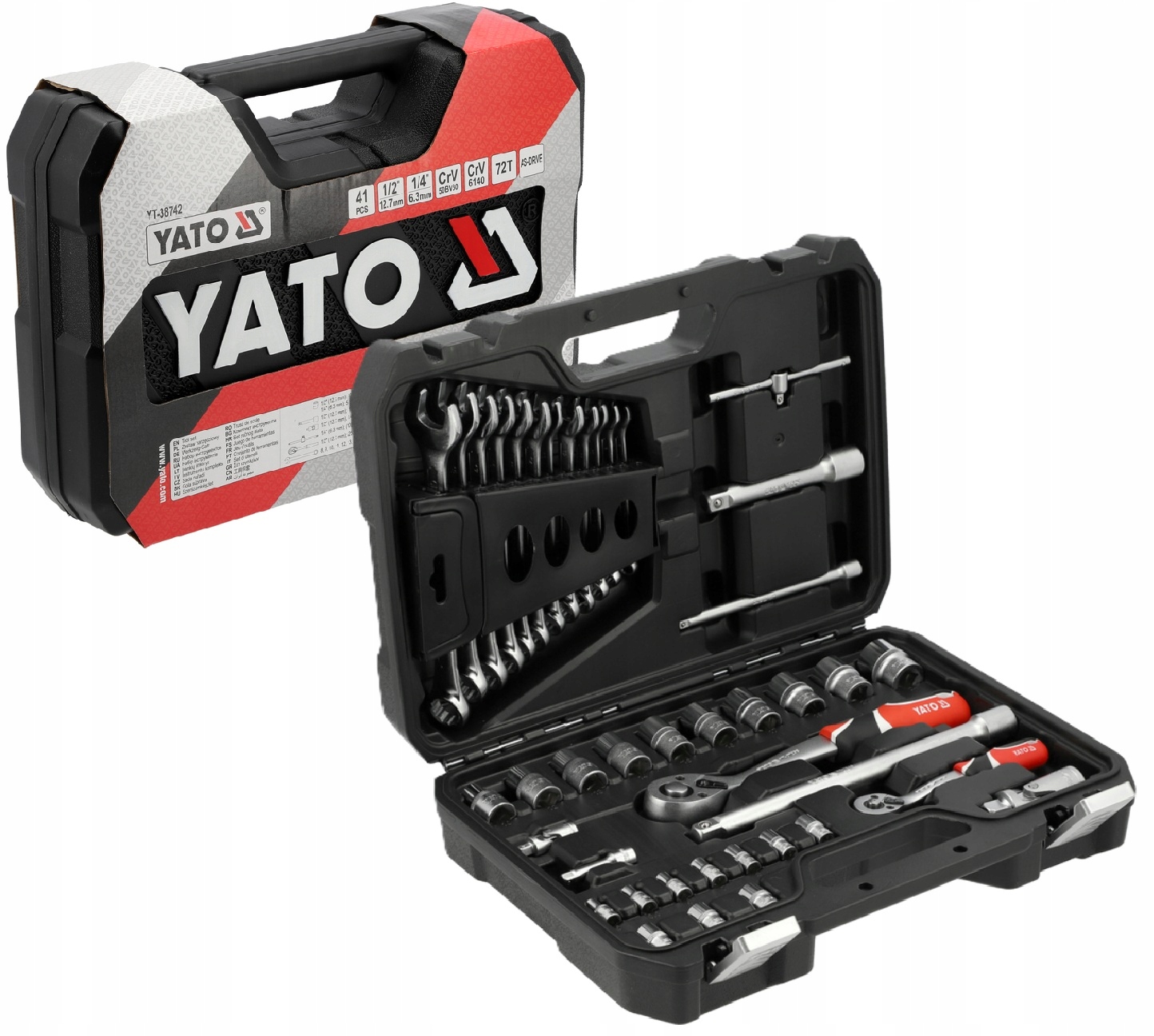 Sada Nástrčné Kľúče 1/4" 1/2" 41 ks Yato YT-38742