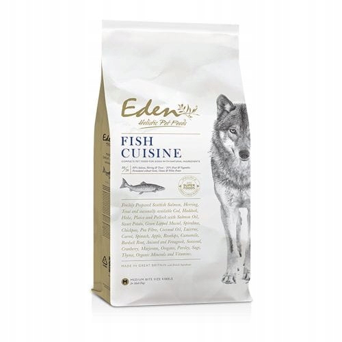 Levně Eden Fish Cuisine M/L 12kg Krmivo pro Psa s Lososem, Sleďem a Pstruhem