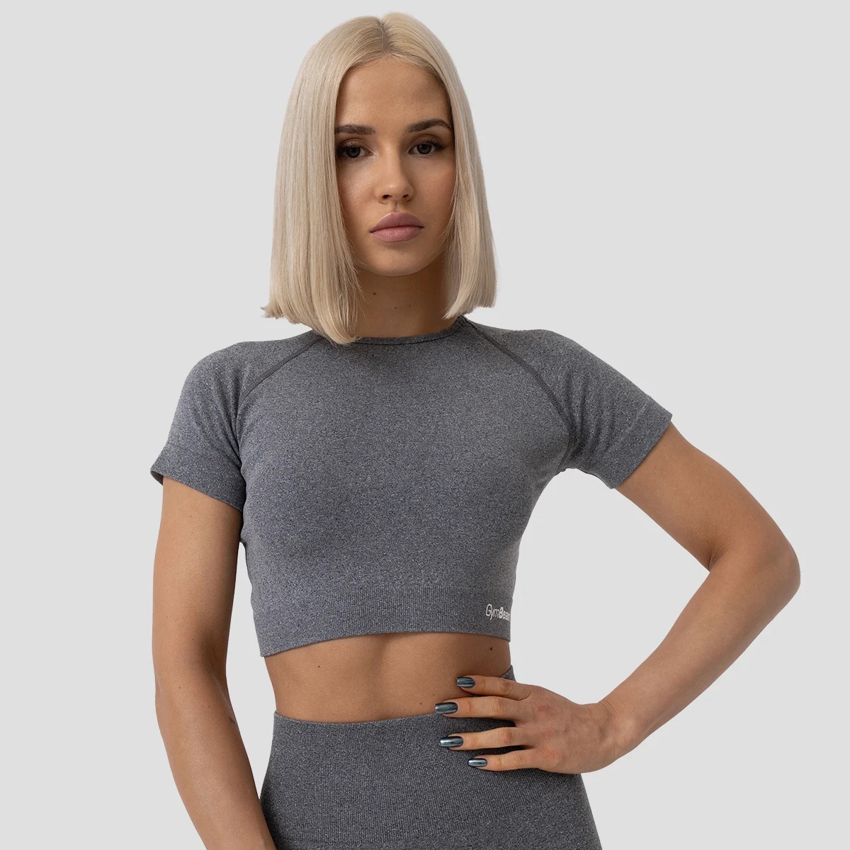 Damski Crop Top Koszulka Sportowa Na Siłownię Jogę Bezszwowa GymBeam L