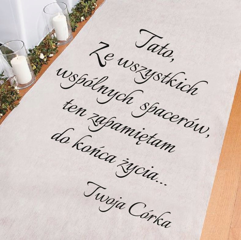 Naklejka na dywan ślub 70x80cm NOWOŚĆ Tato