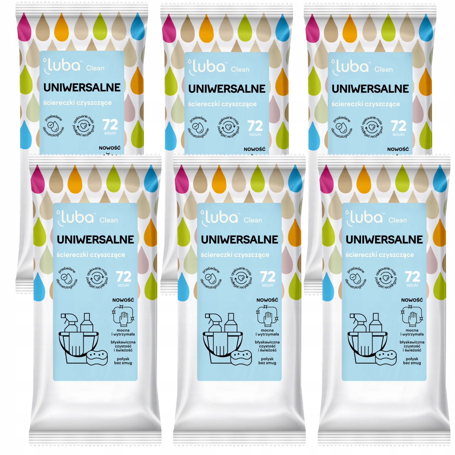 

Luba Clean Uniwersalne ściereczki czyszczące 6x72