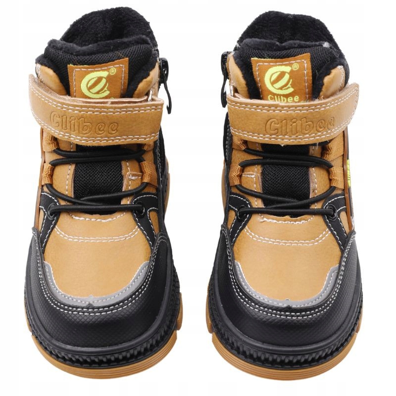 BOTKI CHŁOPIĘCE OCIEPLANE BUTY ZIMOWE SPORTOWE ŚNIEGOWCE TRAPERY CAMELOWE Marka Inna marka