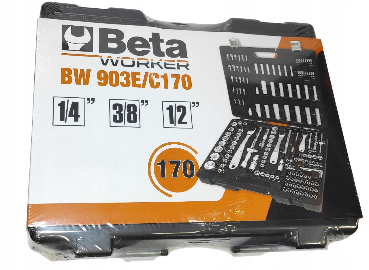 Zestaw 170 nasadek 1/4 - 3/8 - 1/2 z akcesoriami Beta Worker BW903E/C170 EAN (GTIN) 8054809334479