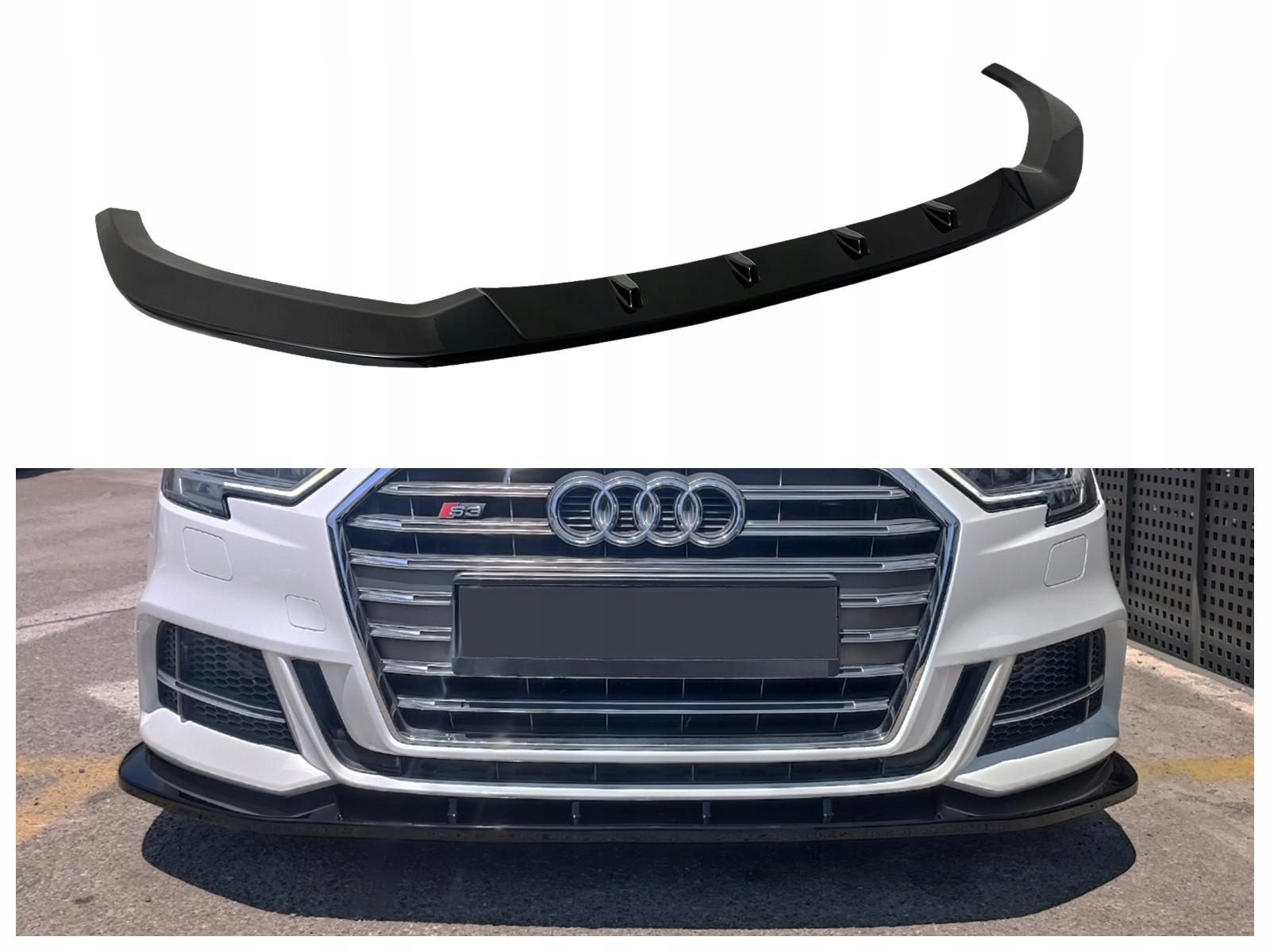 Nástavec předního nárazníku hokejový difuzér pro Audi S3 8V III 2016-2020 Hb
