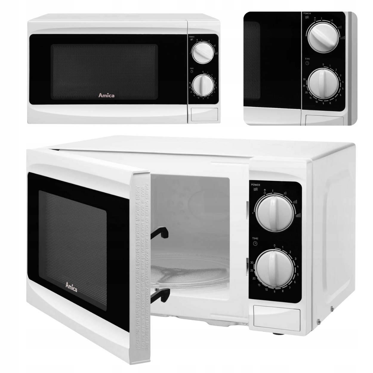 Kuchenka mikrofalowa Amica AMG20M70V biała 700W 20L z funkcją rozmrażania