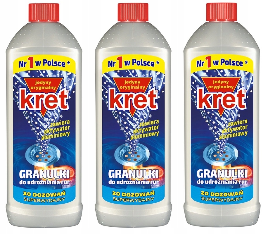 

kret granulki 0,8l udrażnianie rur 3szt