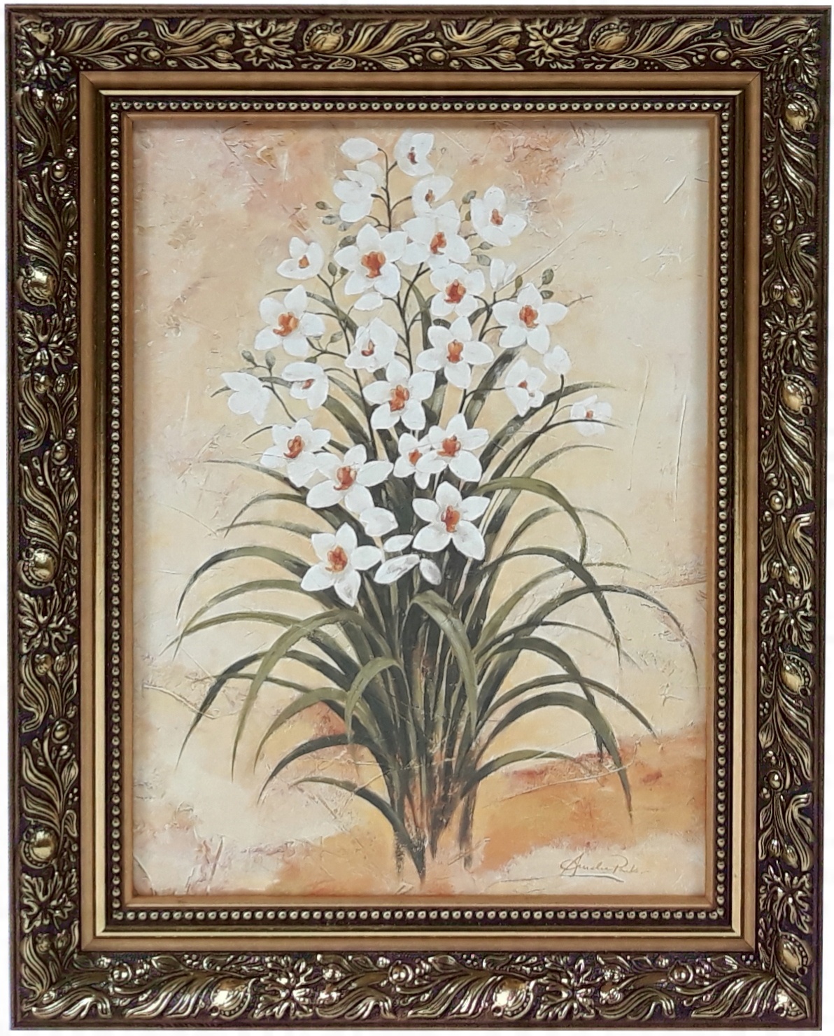 

Obraz 50x40 Kwiat Kwiaty Zdobiona Złota Rama