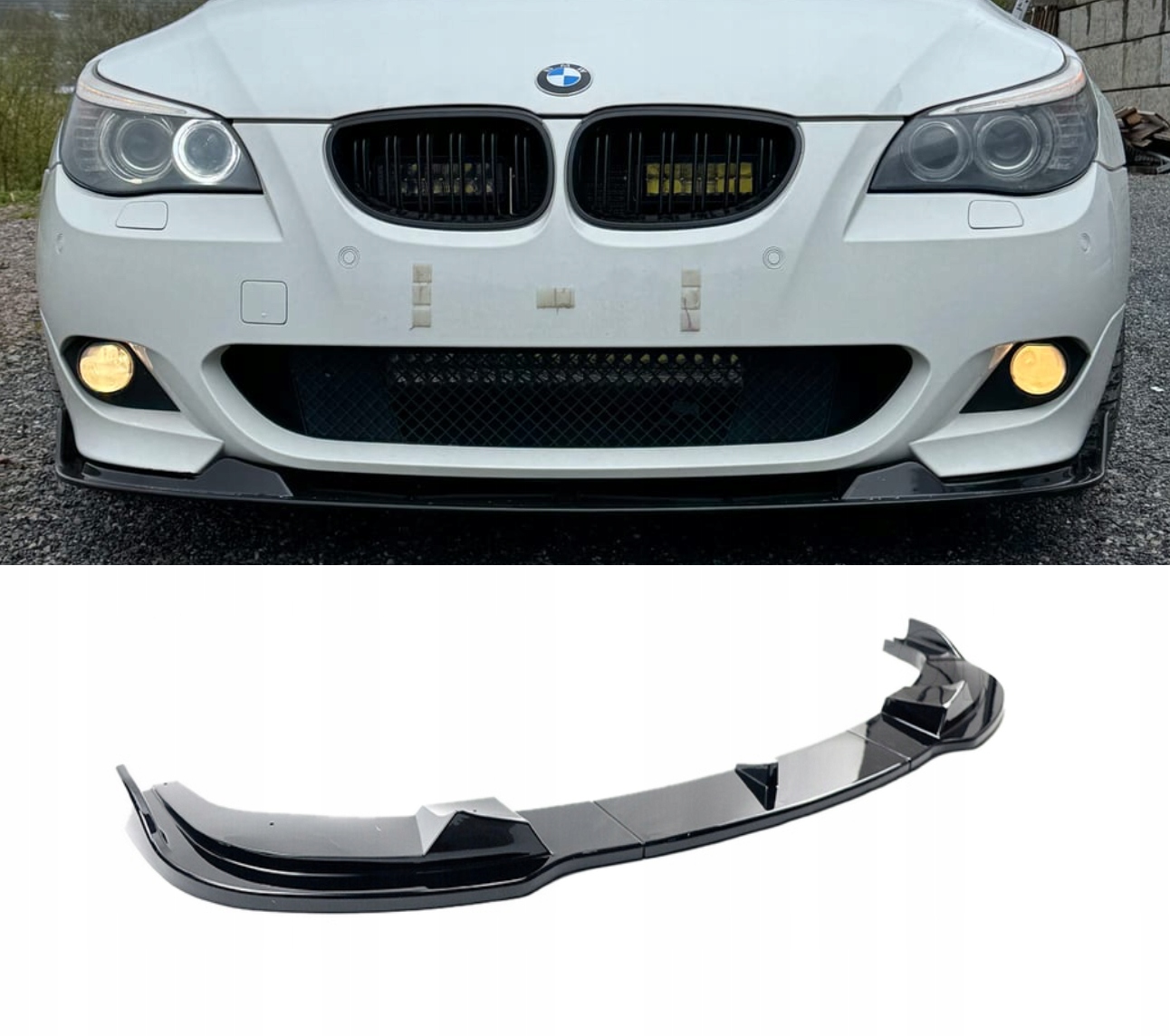 Bmw E60 E61 2003-2010 M Sport Mpaket Přední Krytka Nárazníku Černá M5LOOK