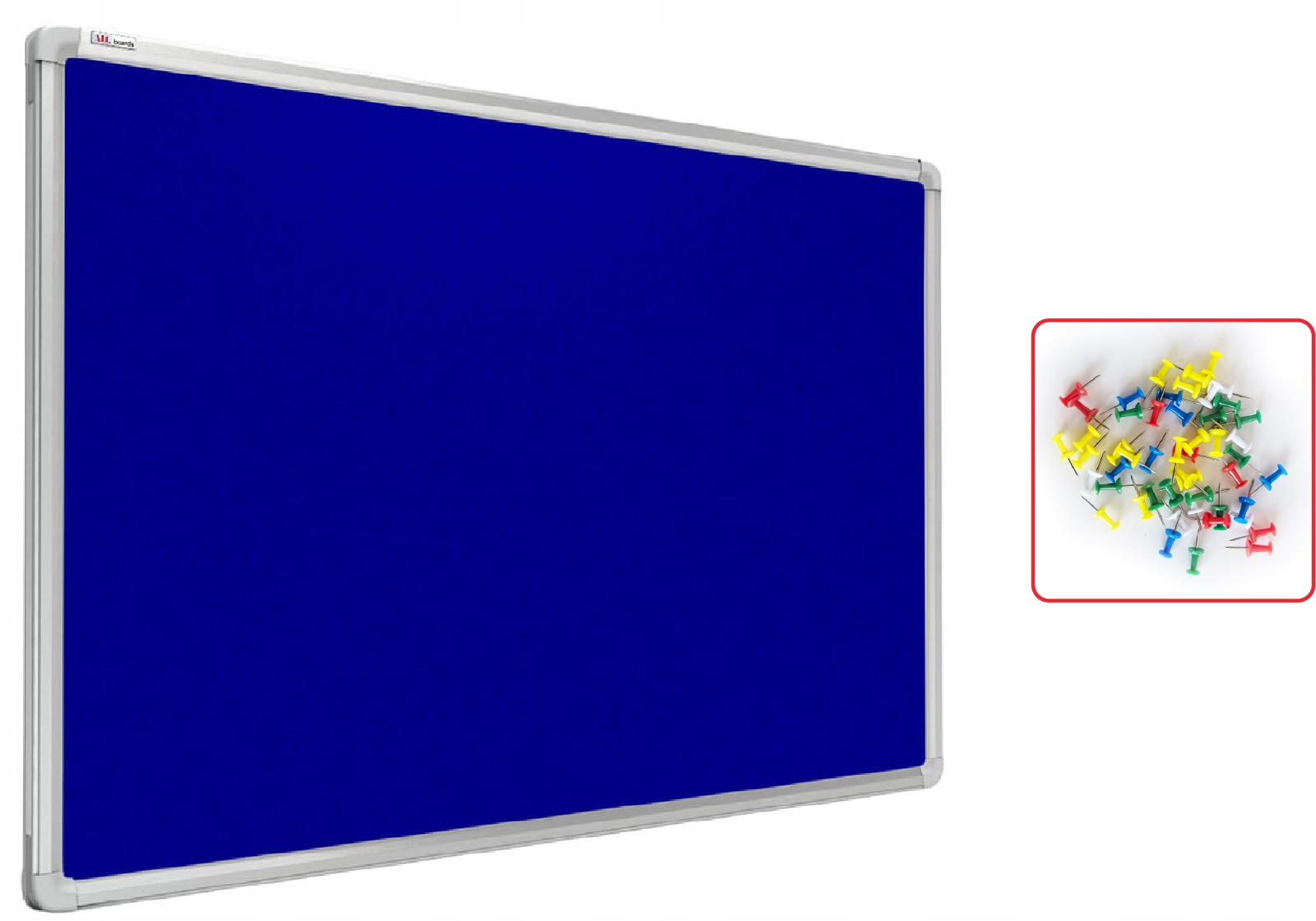 Tablica tekstylna filcowa 200x100cm Niebieska