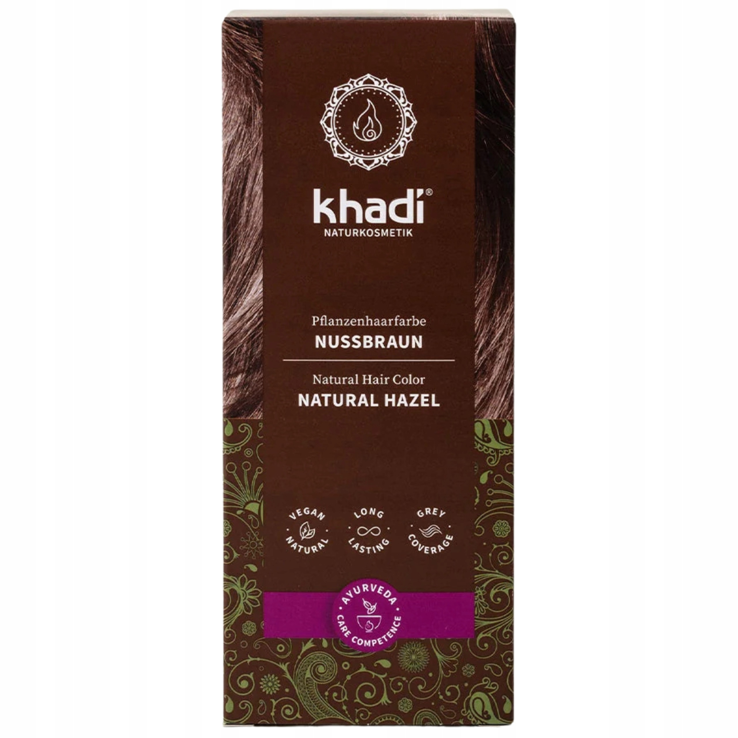 Farba do włosów Naturalna Henna Orzechowy brąz Khadi Natural Hazel 100g