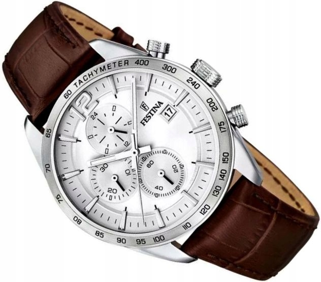 Hodinky Festina F16760/1 Elegantní Chronograf Na Řemínku Nové Originál Krabička 43mm