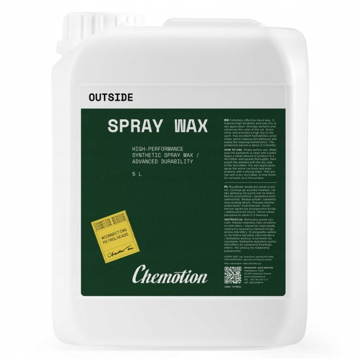 Chemotion Sprej Wax 5L rýchly tekutý vosk, lepšia hĺbka farby a lesk
