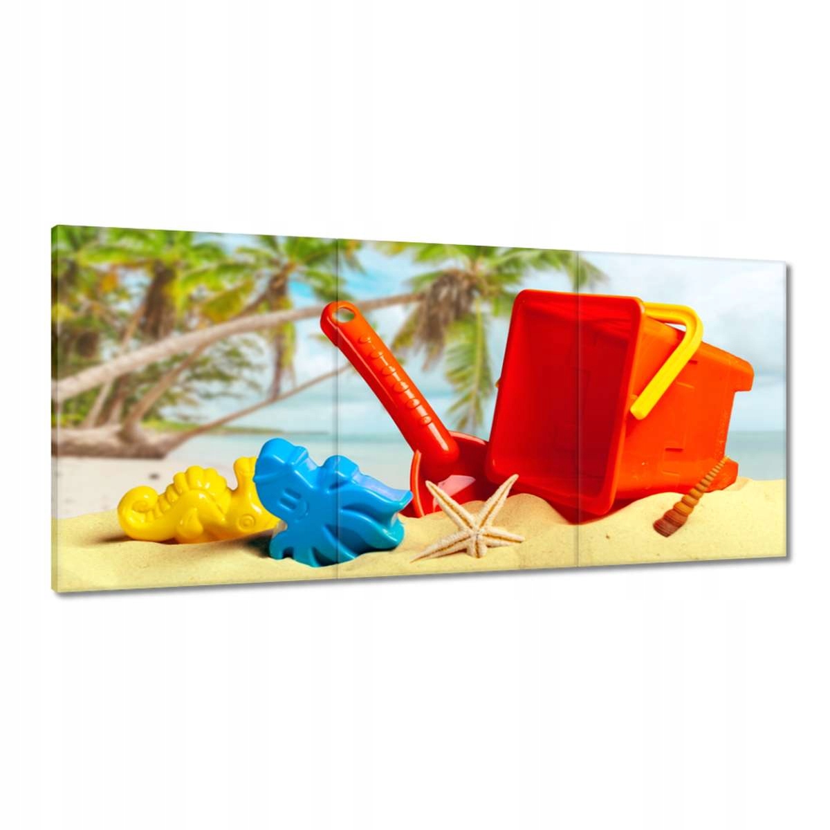 Obrazy 210x100 Hračky na pláži Formičky vedro