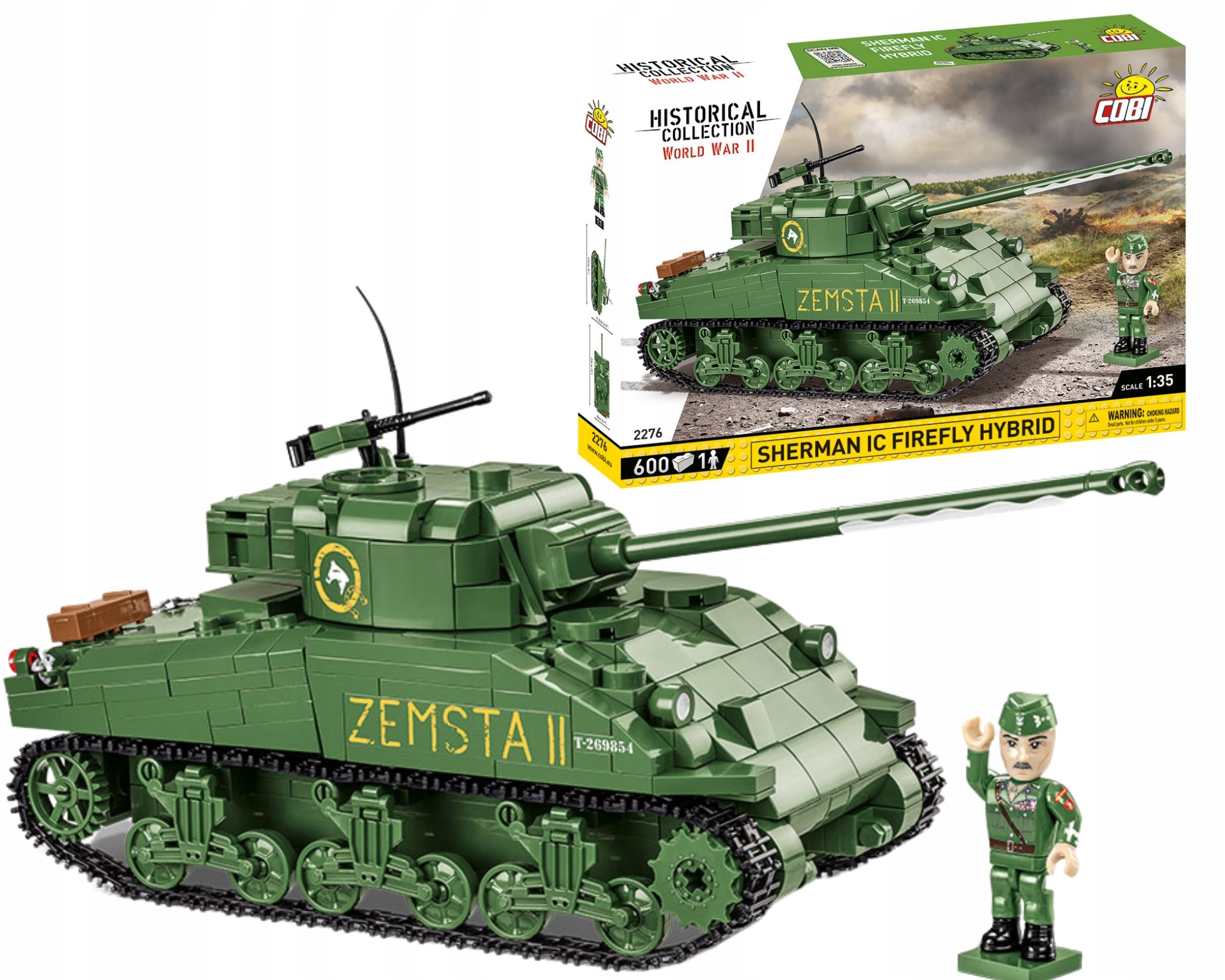 

Cobi 2276 Czołg Sherman IC Firefly Hybrid 600 El.