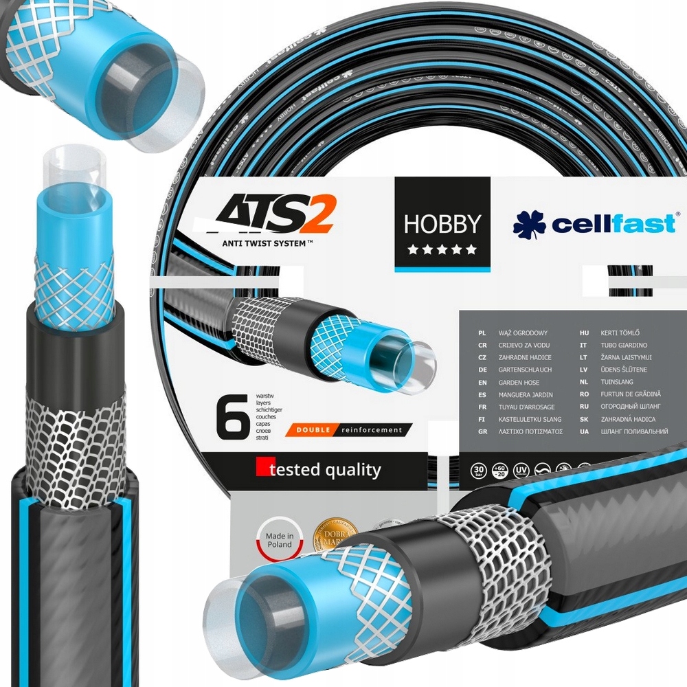

Wąż Ogrodowy Hobby ATS2 3/4'' 25m 6-w Cellfast
