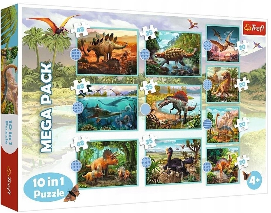 

Puzzle Trefl 10w1 Poznaj wszystkie dinozaury (90