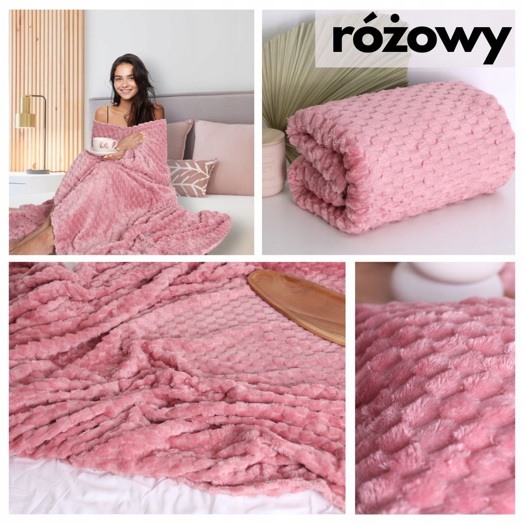 GRUBY CIEPŁY KOC WYTŁACZANY 160X200 NARZUTA NA ŁÓŻKO PLED HONEY RÓŻNE WZORY EAN (GTIN) 5905679007051