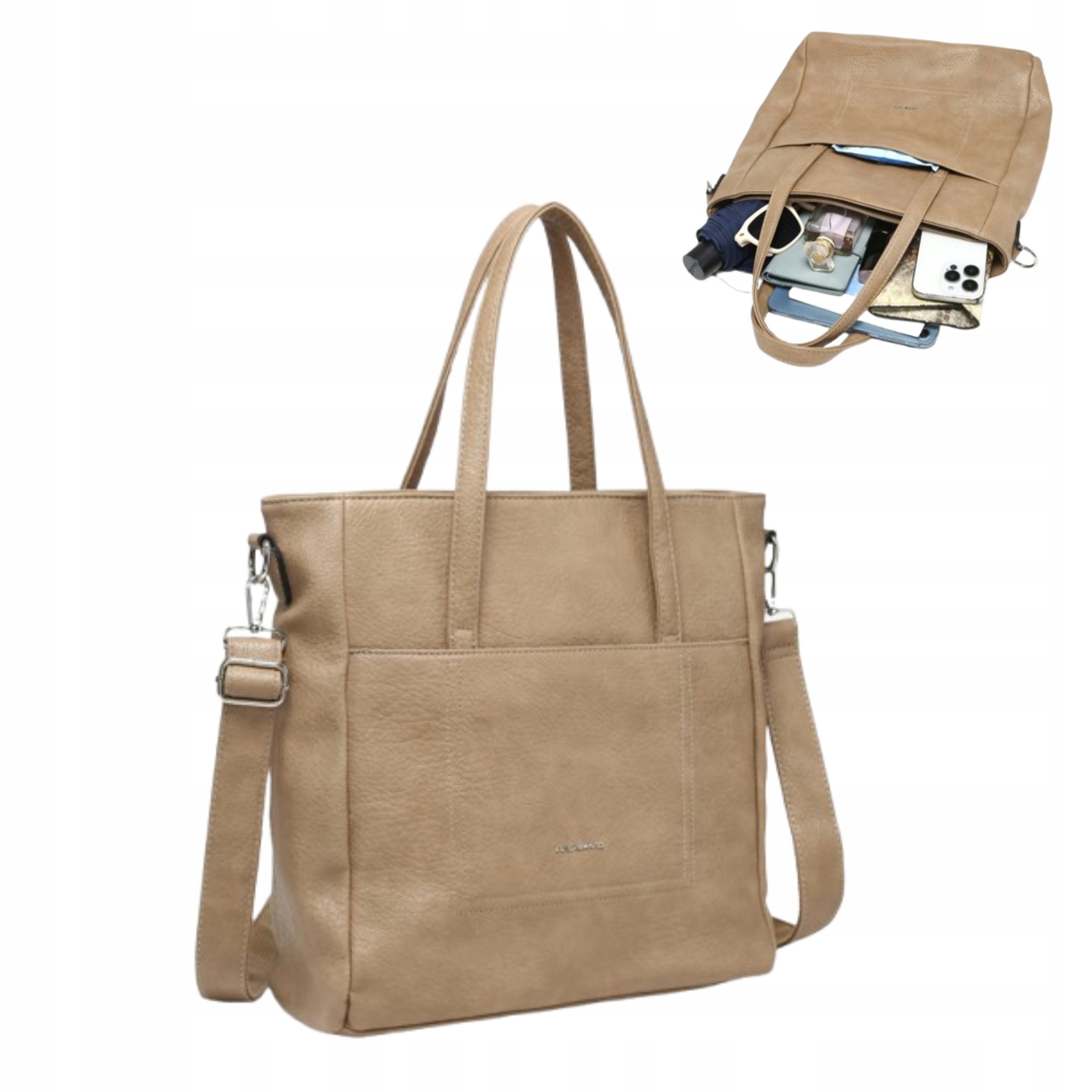 Dámská nákupní kabelka Béžová Městská Elegantní Eko Kůže Módní