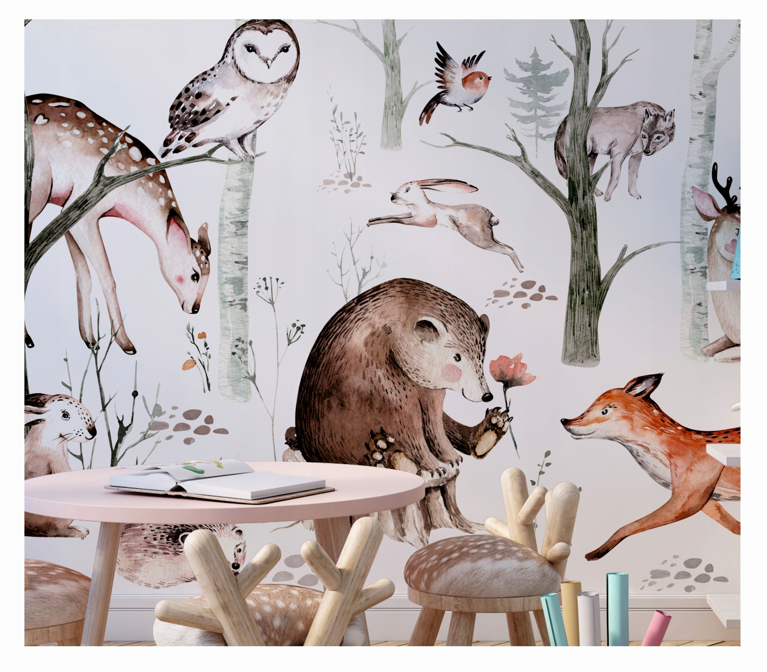 Fototapeta dla dzieci Zwierzęta leśne Las Tapeta F Szerokość produktu 300 cm