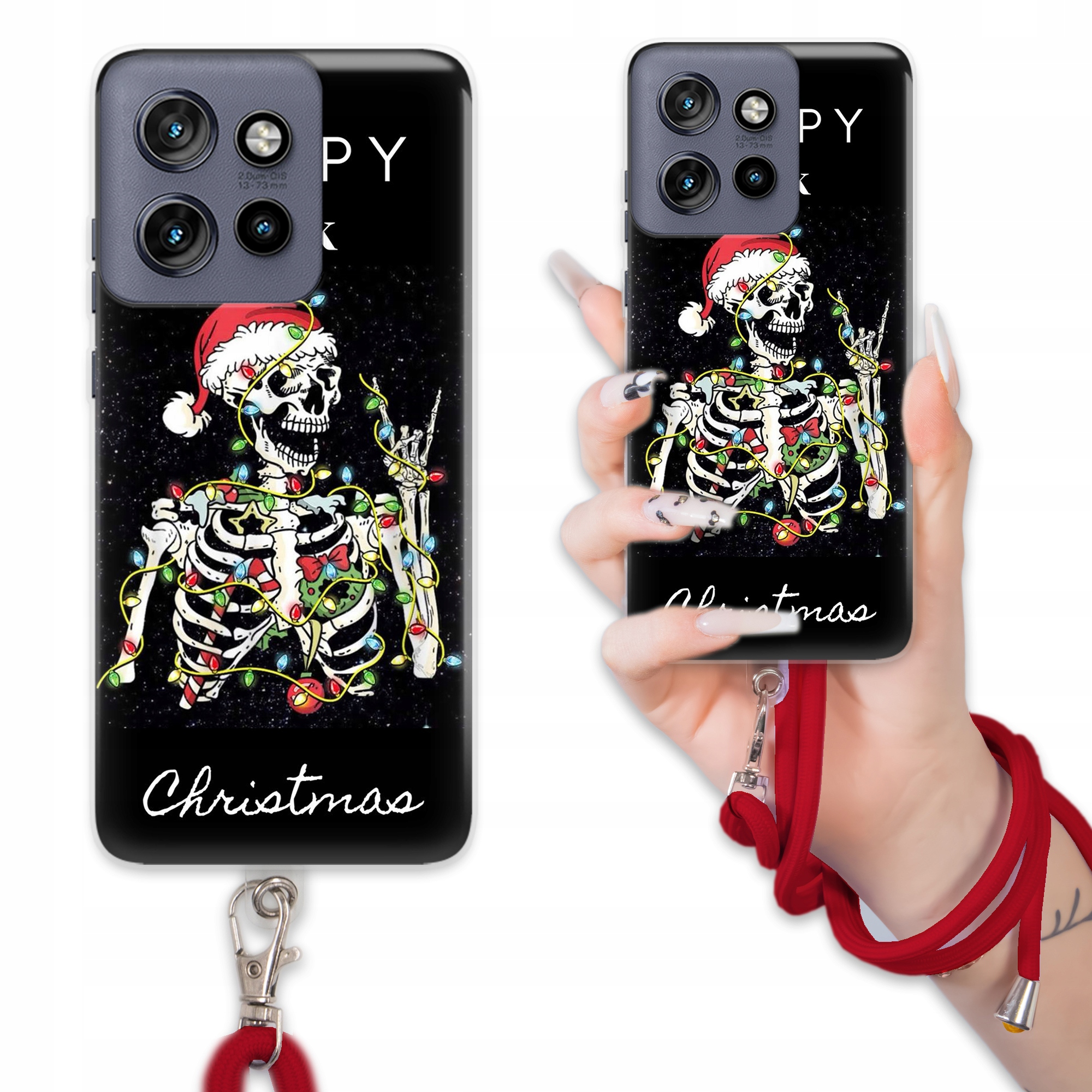 Pouzdro Pro Motorola Edge 50 Neo Case Červené Gotické Vodítko Vánoce MIX Wz