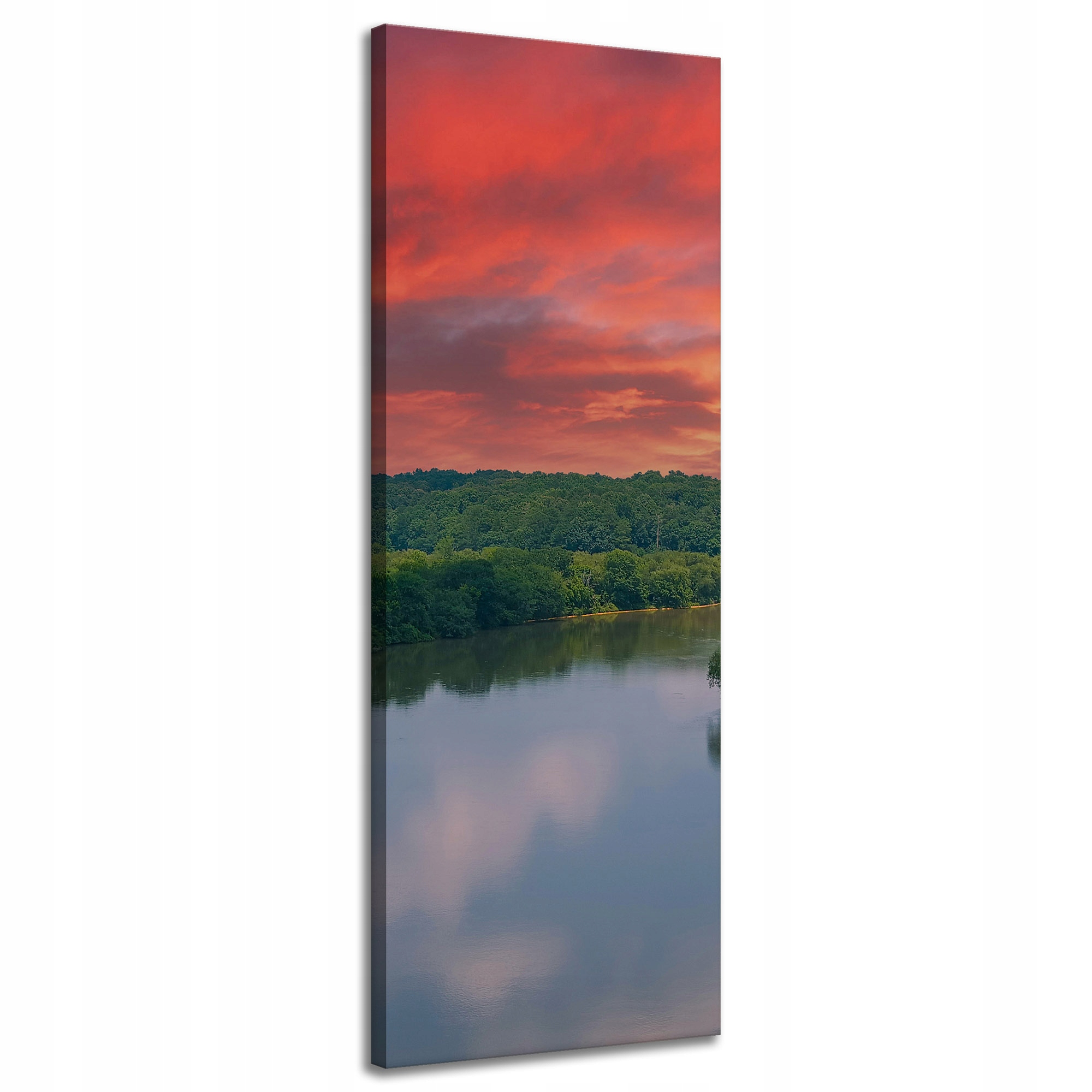 Obraz na plátně Růžové nebe Slunce Řeka Příroda 40x120 cm
