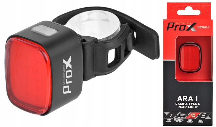 LAMPA TYLNA AKUMULATOR PROX ARA I COB LED 50 LM 400 MAH USB-C MEMORY MODE Kolor dominujący pomarańcze i czerwienie