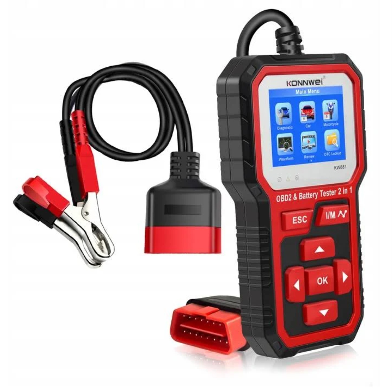 TESTER DO AKUMULATORÓW 2w1 DIAGNOSTYKA OBDII J.PL Marka Konnwei