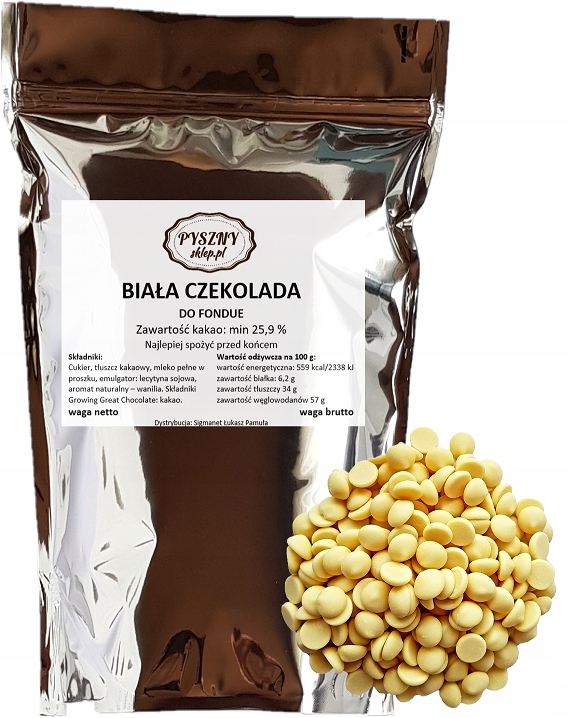 BELGIJSKA BIAŁA Czekolada do fontann fondue 0,25KG