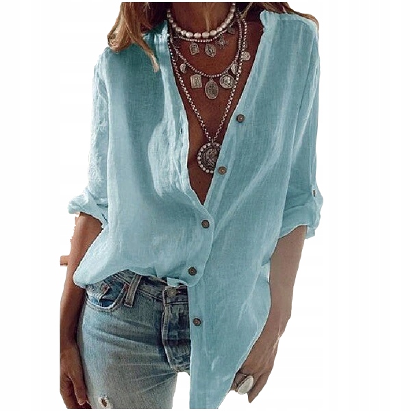 ELEGANCKA KOSZULA BLUZKA KOSZULOWA ROZPINANA 5XL