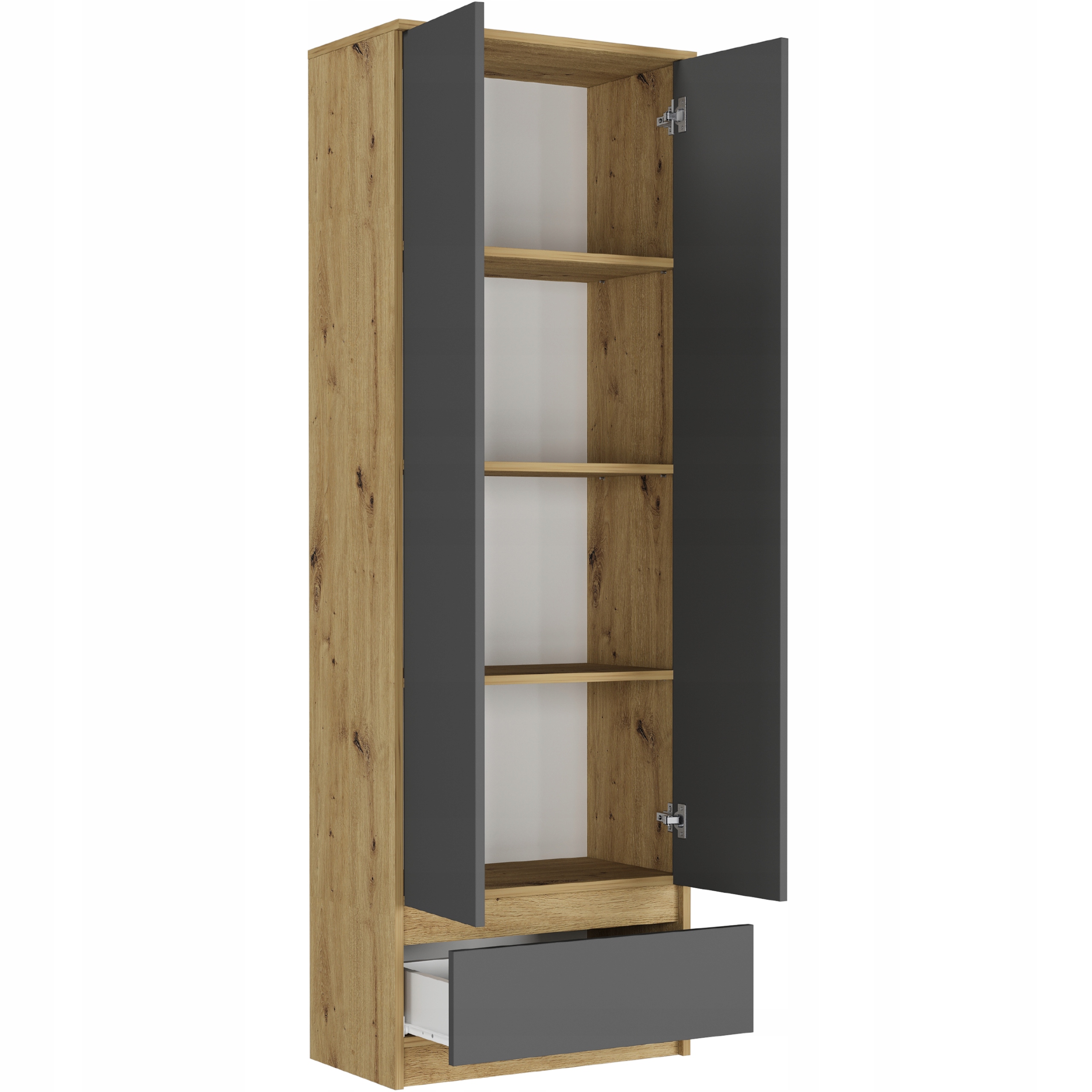 Szafa regał biurowy książki 60cm B-4 ARTISAN MIX ANTRACYT