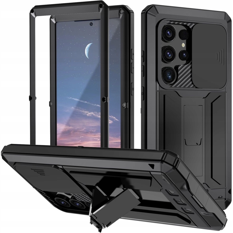 Etui pancerne 360° do Samsung Galaxy S25 Ultra, metalowy case cover futerał