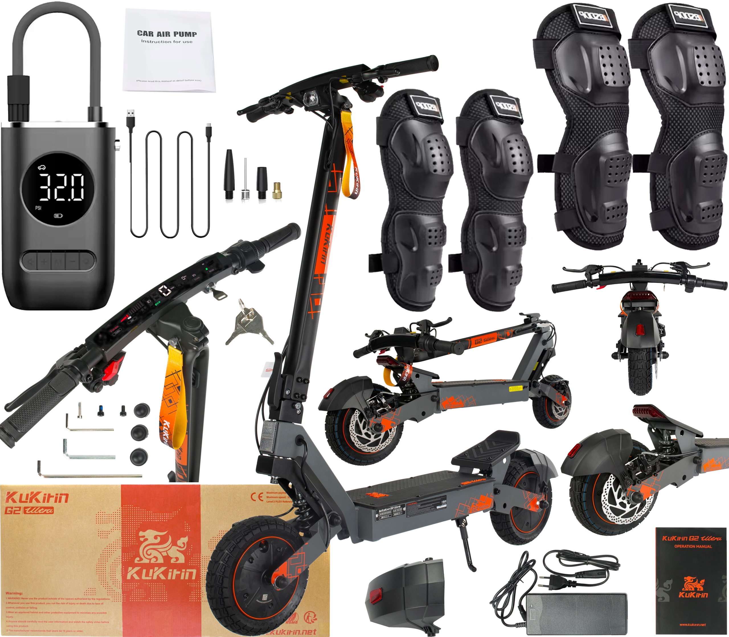 KuKirin G2 Ultra Elektrická vozidla 1600W 48V 18Ah 50km/h 55KM +Dárek