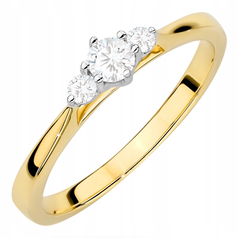Zlatý Prstýnek pr. 585 14k Laboratorní diamanty 0,21ct