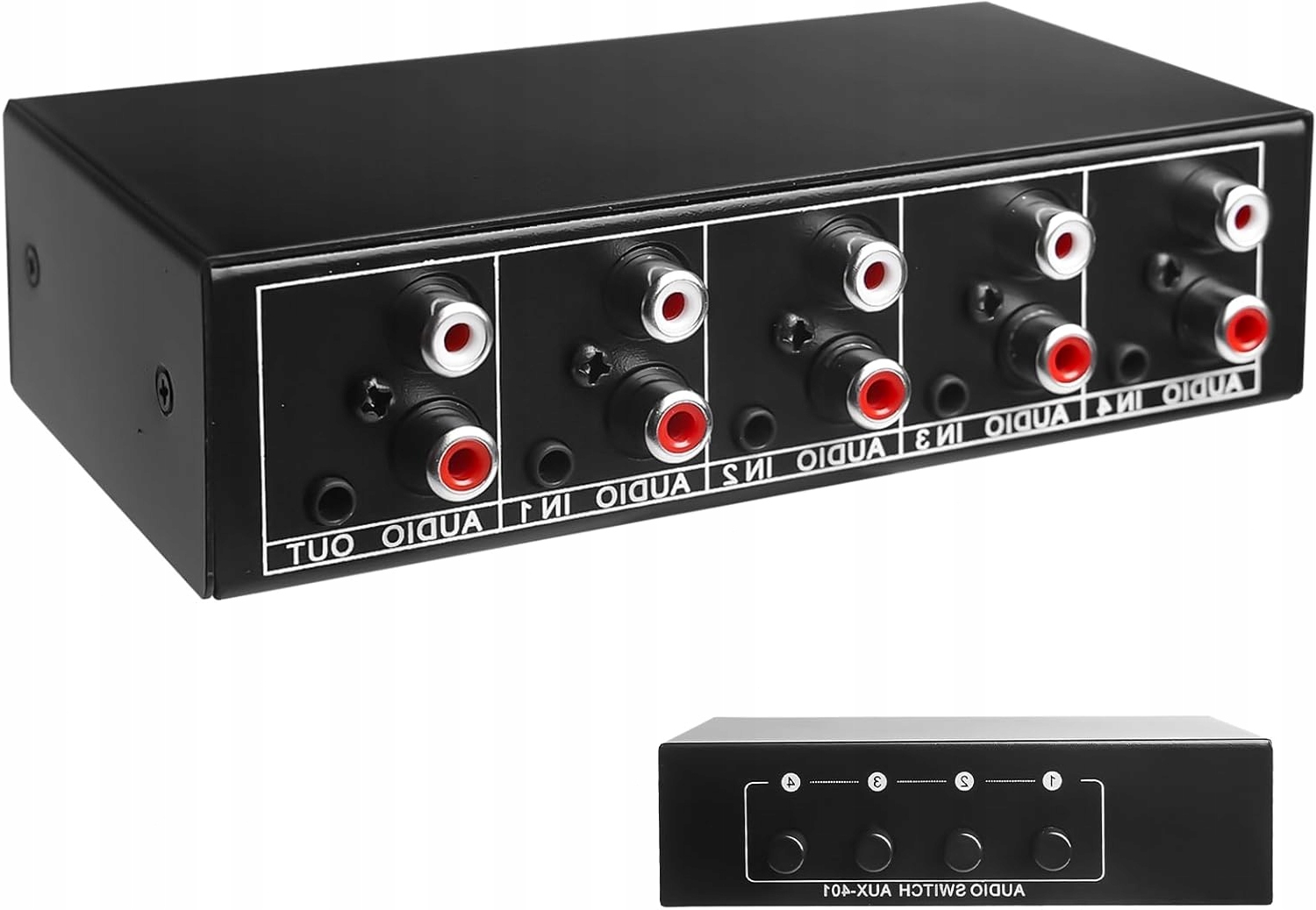 Przełącznik Audio 4 W 1 3,5MM Rca L R Dwukierunkowy