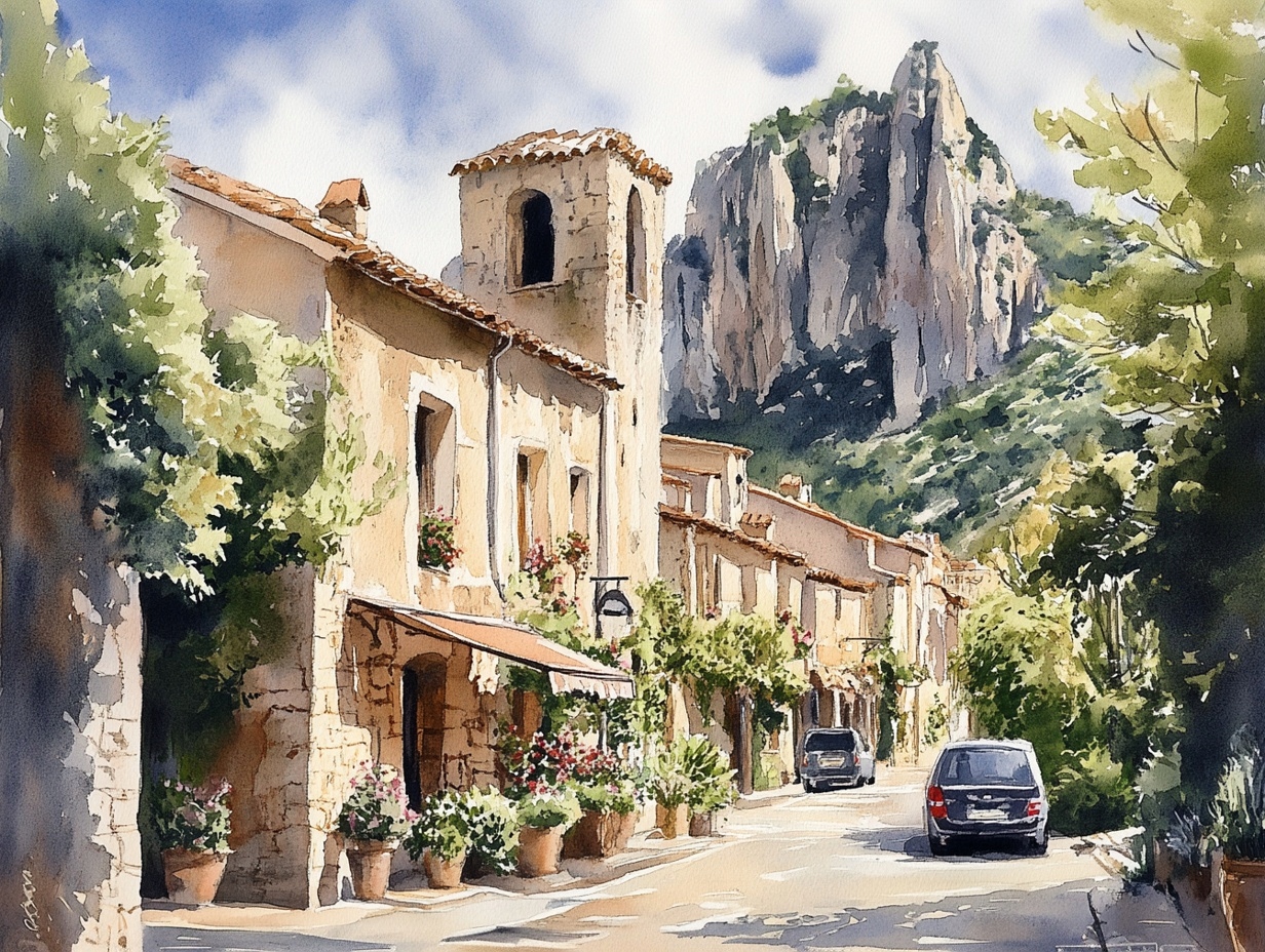 Obraz Na Plátně Canvas Architektura Francie Provence Ulička Hory 100x75