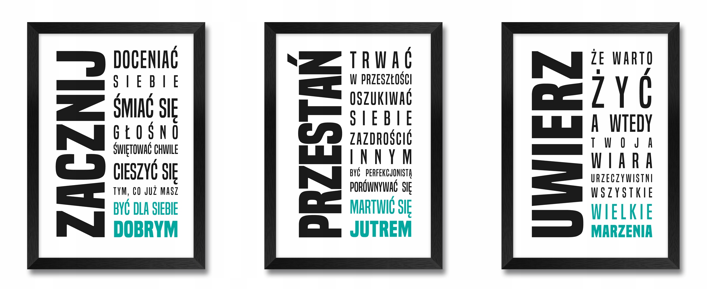

Nowoczesne obrazy na ścianę z napisami 3 Sztuki