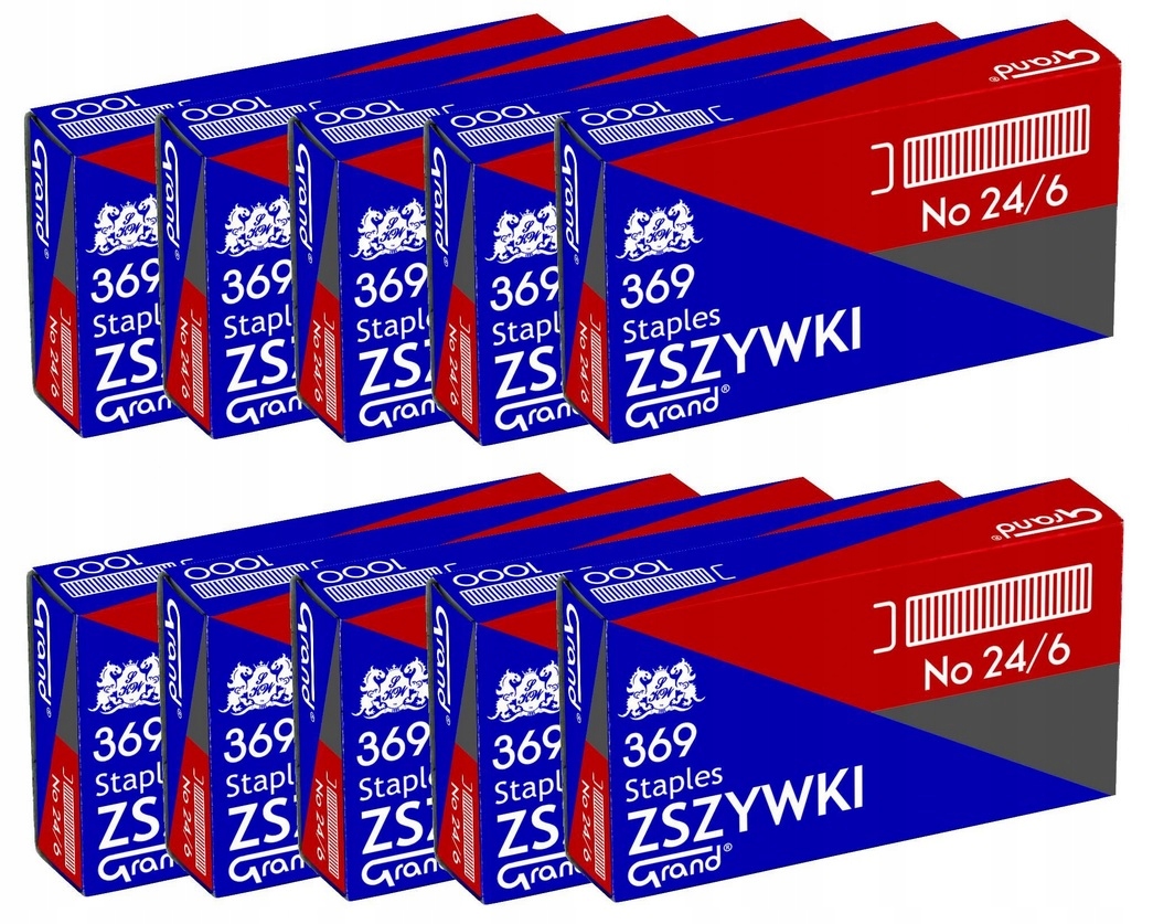 Zszywki biurowe GRAND 369 24/6 10x 1000 sztuk
