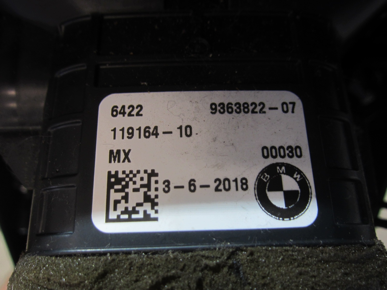 BMW X3 G01 G02 rear rear part grid air conditioning devices PANEL KLIMATRONIC 9363822 5A3BBF2