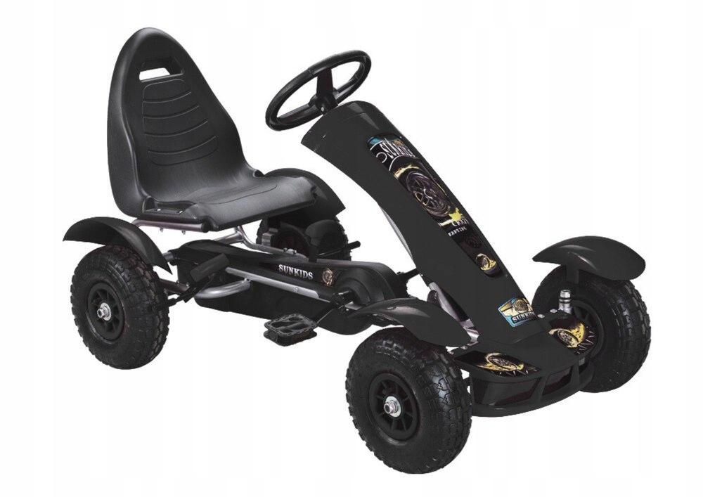 Sportowy Gokart Na Pedały F618 Pomowane Koła Obciążenie 50kg Czarny