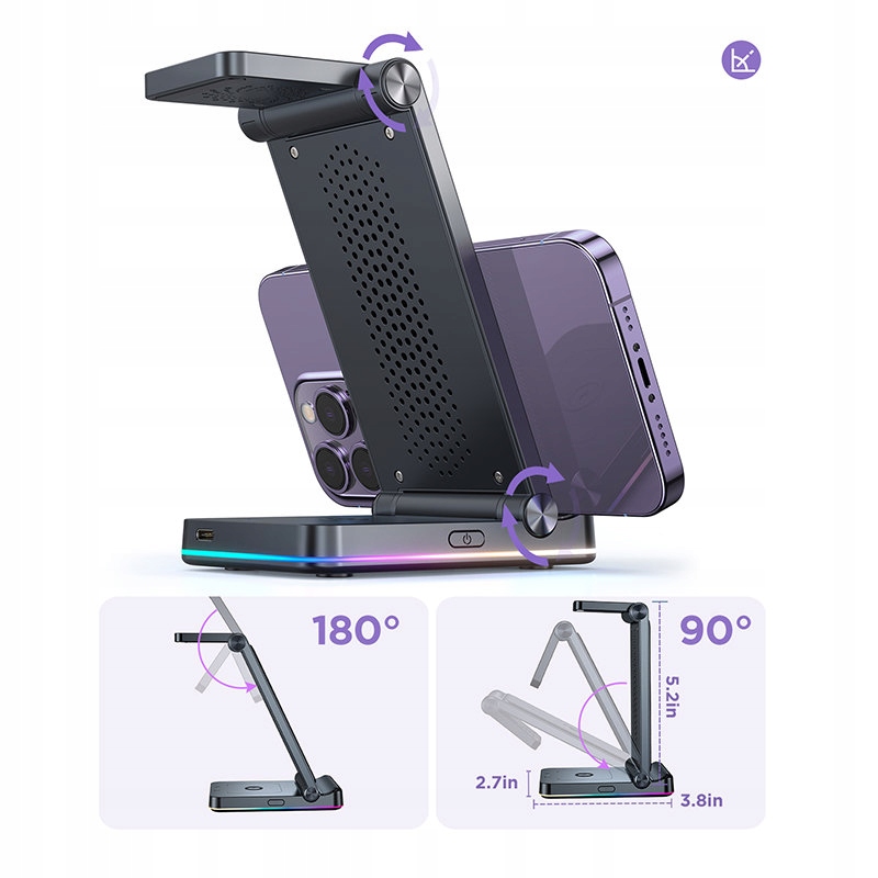 JOYROOM STOJAK ŁADOWARKA INDUKCYJNA 3w1 do iPHONE, APPLE WATCH, AIRPODS Kolor czarny