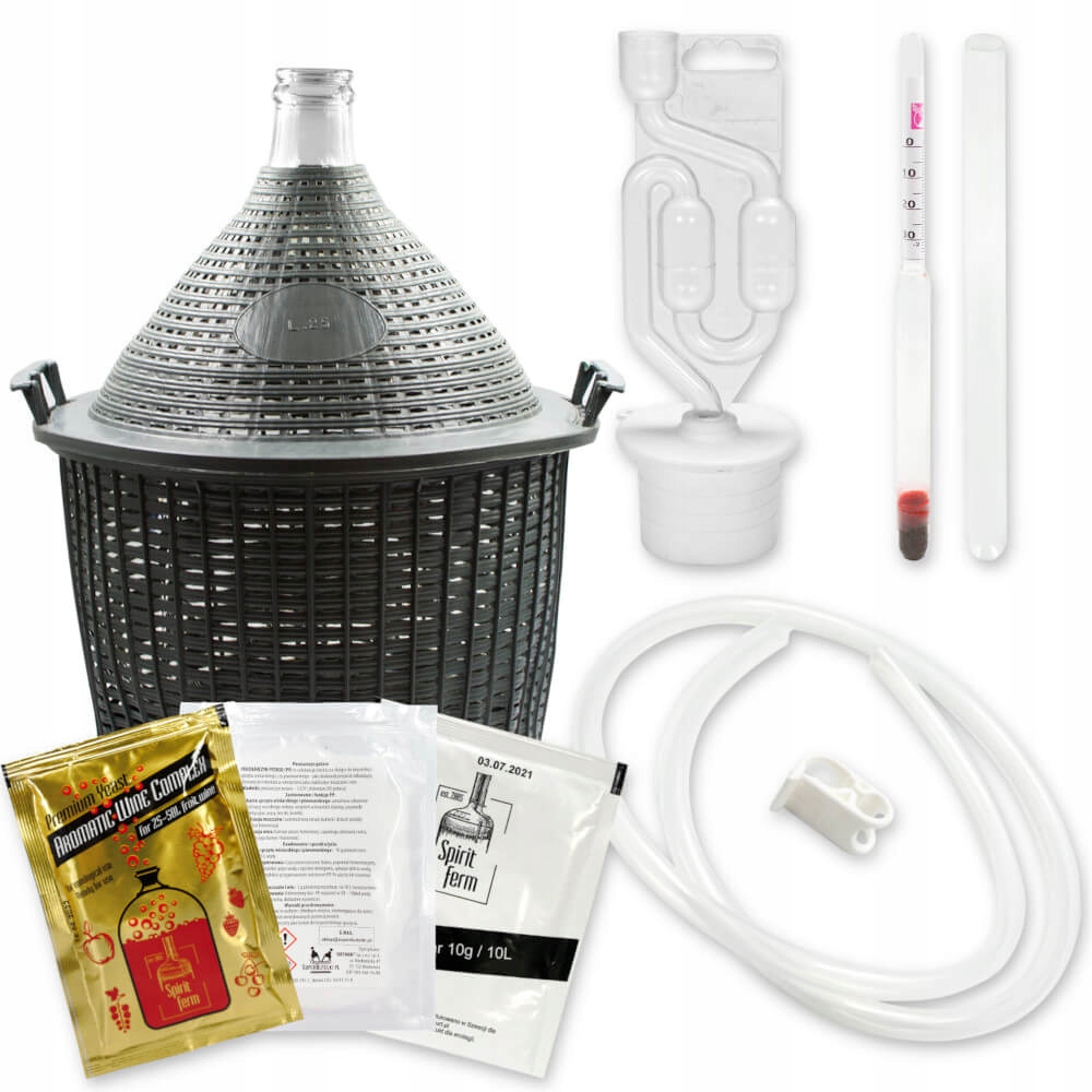 

Zestaw Winiarski 25L Balon Do Wina Drożdże Rurka