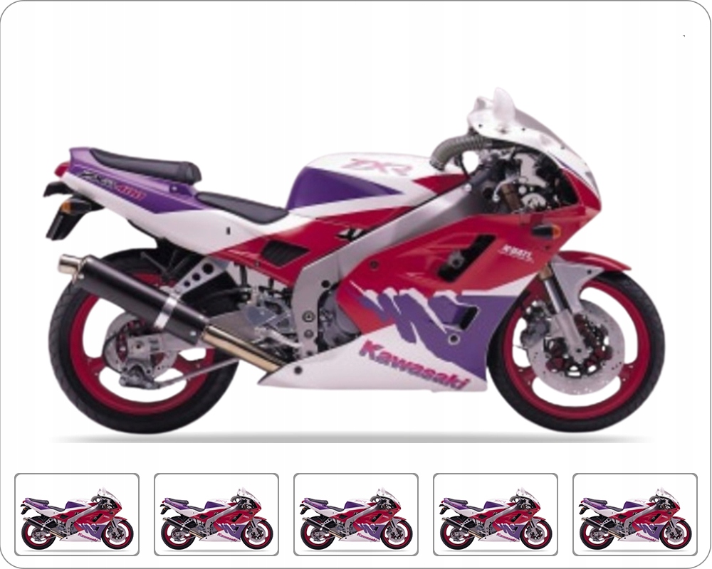 Nálepky Na Motocykel Juula Do Kawasaki Zxr 400 1993 Fialová Červená Biela