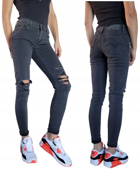 úzké nohavice Levi`s 710 Skinny W29 L30 černé 29/30