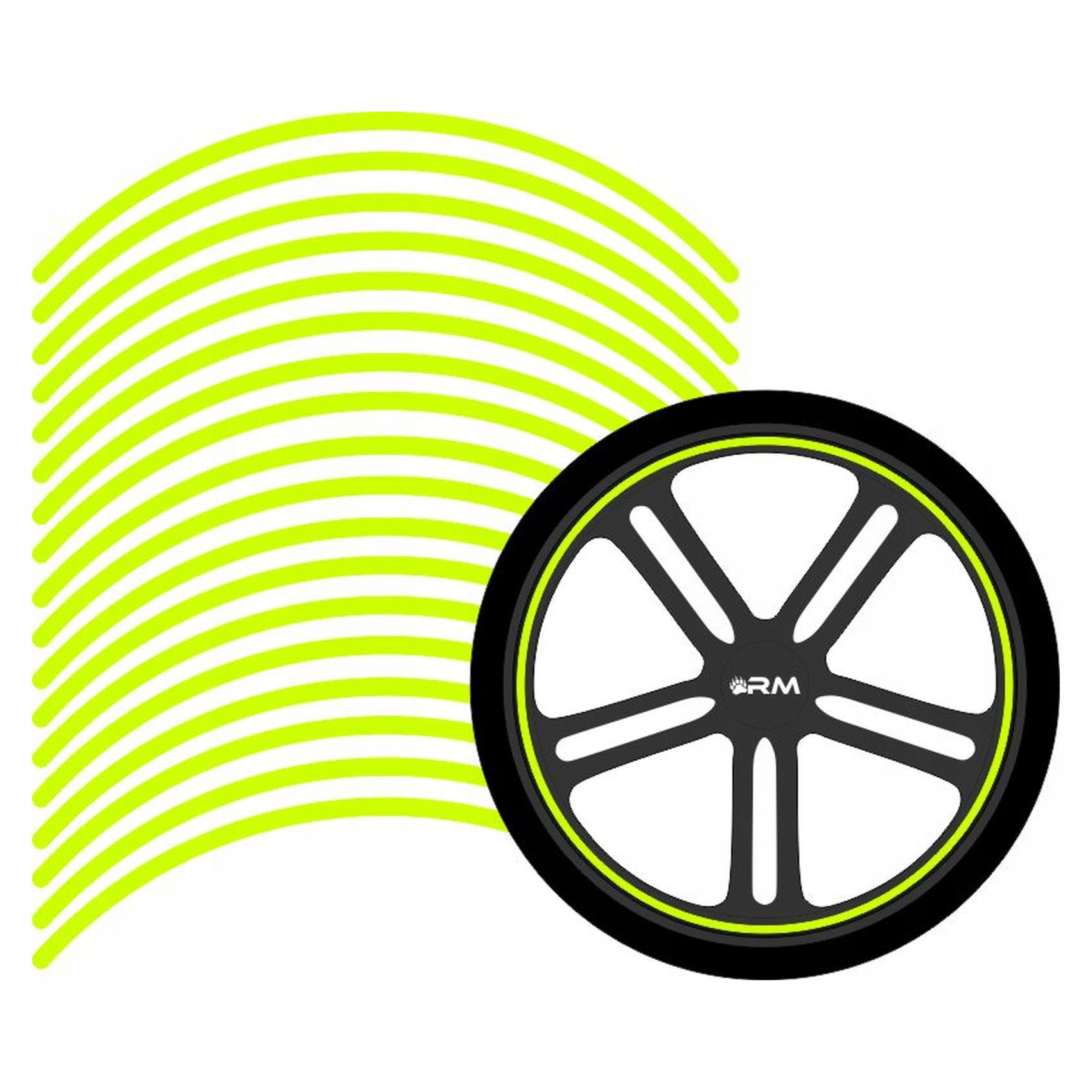 Naklejki Paski na Felgi Motocyklowe Jaskrawe Fluo