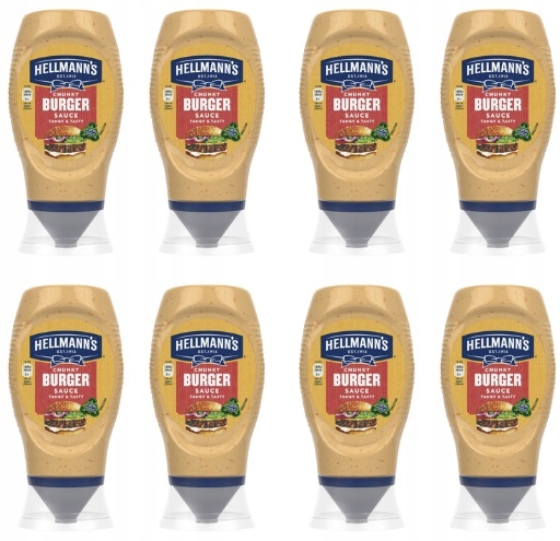 Levně 8 x 250 ml Hellmann's Chunky Burger Omáčka na burgery Karton
