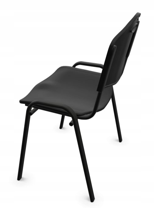 KRZESŁO DO POCZEKALNI PLASTIKOWE ISO-PL CZARNE NS Głębokość siedziska 41 cm
