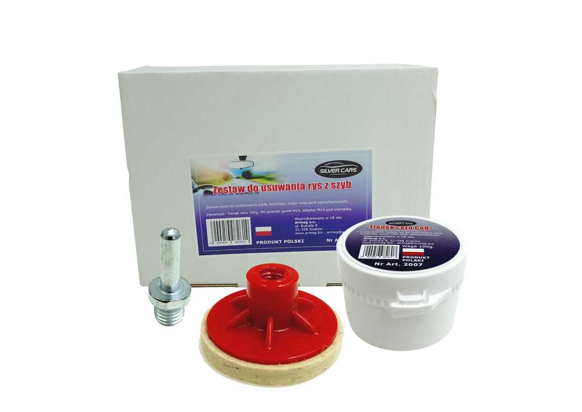 

Zestaw Do Polerowania Szyb Tlenek Ceru 100G Filc