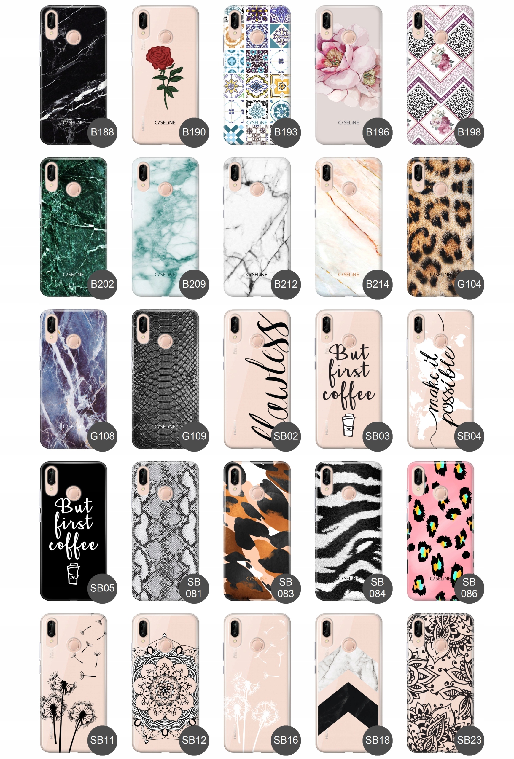 Etui do Huawei P20 LITE case guma wzory